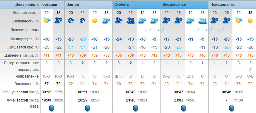 Точный прогноз погоды Степногорск пятница - 2 февраля 2018 г.
