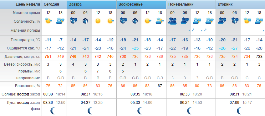 Точный прогноз погоды Степногорск суббота - 10 февраля 2018 г.